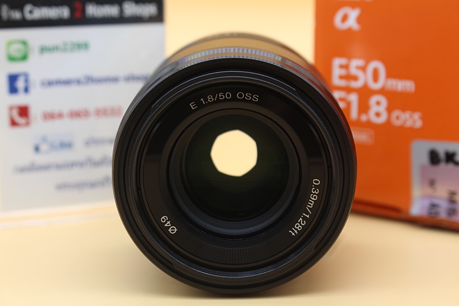 ขาย Lens Sony E 50mm F1.8 OSS สภาพสวยใหม่ อดีตศูนย์ พร้อมฟิลเตอร์ B+W ไร้ฝ้า รา อุปกรณ์ครบกล่อง  อุปกรณ์และรายละเอียดของสินค้า 1.Lens Sony E 50mm F1.8 OSS 